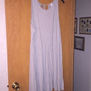 Gray Skater Dress with Cut-out Accent in Back